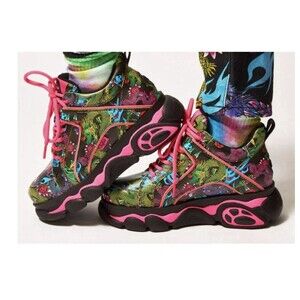 Buffalo X Jaded London Dragon Print Trainers, Size 7.5 Spice Girls 90’s …